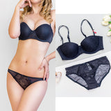 VS Brand 2019 hot push up bra Set Underwear Women Full Coverage Lace Comfortable Underwire padding Bra panties Set For Ladies