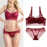 VS Brand 2019 hot push up bra Set Underwear Women Full Coverage Lace Comfortable Underwire padding Bra panties Set For Ladies