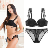 VS Brand 2019 hot push up bra Set Underwear Women Full Coverage Lace Comfortable Underwire padding Bra panties Set For Ladies