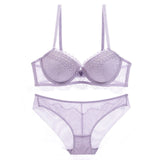 VS Brand 2019 hot push up bra Set Underwear Women Full Coverage Lace Comfortable Underwire padding Bra panties Set For Ladies