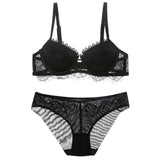 VS Brand 2019 hot push up bra Set Underwear Women Full Coverage Lace Comfortable Underwire padding Bra panties Set For Ladies