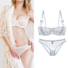 70A Bra set Buy More Discount Big women sexy bra set intimates embroidery half cup lingerie thin temptation and panty