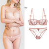 70A Bra set Buy More Discount Big women sexy bra set intimates embroidery half cup lingerie thin temptation and panty