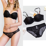 75B Bra set Buy More Big Discount push up padding wire free Transparent Brassiere Gauze See Through Bra Underwear Sets For Women