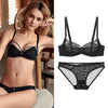 75B Bra set Buy More Big Discount push up padding wire free Transparent Brassiere Gauze See Through Bra Underwear Sets For Women