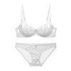 75B Bra set Buy More Big Discount push up padding wire free Transparent Brassiere Gauze See Through Bra Underwear Sets For Women
