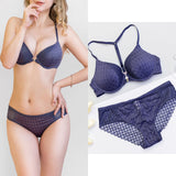 75B Bra set Buy More Big Discount push up padding wire free Transparent Brassiere Gauze See Through Bra Underwear Sets For Women