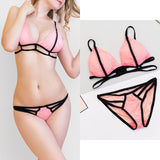 75B Bra set Buy More Big Discount push up padding wire free Transparent Brassiere Gauze See Through Bra Underwear Sets For Women