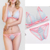 75B Bra set Buy More Big Discount push up padding wire free Transparent Brassiere Gauze See Through Bra Underwear Sets For Women