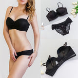 70B Buy More Big Discount Lingerie Set Cotton Thin Thread Push Up Bra Set beauty back Women Bra Panties Set Comfort Underwear