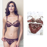 70B Buy More Big Discount Lingerie Set Cotton Thin Thread Push Up Bra Set beauty back Women Bra Panties Set Comfort Underwear