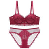 70B Bra set Buy More Big Discount women Lace hollow out panty underwear set Red Black Beige transparent bra brief sets