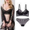 70D Bra set Buy More Big Discount Sexy Lace Lingerie Set Push Up Solid Color Underwear Embroidery bra and panty set