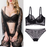 70D Bra set Buy More Big Discount Sexy Lace Lingerie Set Push Up Solid Color Underwear Embroidery bra and panty set