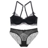 75A Bra set Buy More Big Discount Push-up Bra and Panty Sets 3/4 Cup Brand Lace Lingerie Set Deep V intimates bralette set