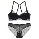 75A Bra set Buy More Big Discount Push-up Bra and Panty Sets 3/4 Cup Brand Lace Lingerie Set Deep V intimates bralette set