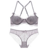 75A Bra set Buy More Big Discount Push-up Bra and Panty Sets 3/4 Cup Brand Lace Lingerie Set Deep V intimates bralette set