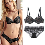 75A Bra set Buy More Big Discount Push-up Bra and Panty Sets 3/4 Cup Brand Lace Lingerie Set Deep V intimates bralette set