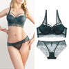 75A Bra set Buy More Big Discount Push-up Bra and Panty Sets 3/4 Cup Brand Lace Lingerie Set Deep V intimates bralette set
