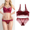 75A Bra set Buy More Big Discount Push-up Bra and Panty Sets 3/4 Cup Brand Lace Lingerie Set Deep V intimates bralette set