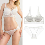 75A Bra set Buy More Big Discount Push-up Bra and Panty Sets 3/4 Cup Brand Lace Lingerie Set Deep V intimates bralette set