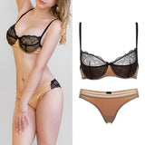 80B Bra set Buy More Big Discount transparent lingerie set ultra thin Sexy Lace Underwear push up bralette set women underwear