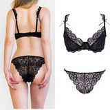 70A Bra set Buy More Discount Big Sexy Lace Triangle cup Bra Sets For Women Wireless Thin Cotton Breathable Underwear Lingerie