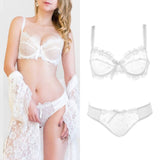 80A Bra set Buy More Big Discount Lace Lingerie Set Push Up  Solid  Underwear Embroidery bra and panty set Lace intimate