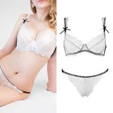 80A Bra set Buy More Big Discount Lace Lingerie Set Push Up  Solid  Underwear Embroidery bra and panty set Lace intimate