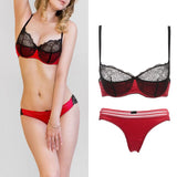 80A Bra set Buy More Big Discount Lace Lingerie Set Push Up  Solid  Underwear Embroidery bra and panty set Lace intimate