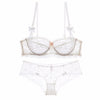 75C Bra set Buy More Big Discount Ultrathin Underwear Set Women Transparent Bra and panites Lace Embroidery Lingerie Brassiere