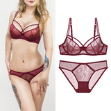 75D Bra set Buy More Big Discount Sexy women Triangle cup lingerie Lace underwear Cotton bra set Push Up brassier comfortable