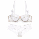 75D Bra set Buy More Big Discount Sexy women Triangle cup lingerie Lace underwear Cotton bra set Push Up brassier comfortable