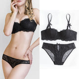 80A Bra set Buy More Big Discount  Push Up Bras Underwear Sets 3/4 cup Adjustable Bras and Panties wire free thin cup intimates