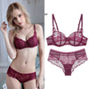 80A Bra set Buy More Big Discount  Push Up Bras Underwear Sets 3/4 cup Adjustable Bras and Panties wire free thin cup intimates