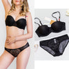 80A Bra set Buy More Big Discount  Push Up Bras Underwear Sets 3/4 cup Adjustable Bras and Panties wire free thin cup intimates