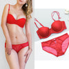 80A Bra set Buy More Big Discount  Push Up Bras Underwear Sets 3/4 cup Adjustable Bras and Panties wire free thin cup intimates