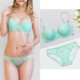 80A Bra set Buy More Big Discount  Push Up Bras Underwear Sets 3/4 cup Adjustable Bras and Panties wire free thin cup intimates
