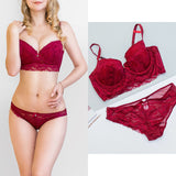80A Bra set Buy More Big Discount  Push Up Bras Underwear Sets 3/4 cup Adjustable Bras and Panties wire free thin cup intimates