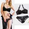 80A Bra set Buy More Big Discount  Push Up Bras Underwear Sets 3/4 cup Adjustable Bras and Panties wire free thin cup intimates