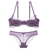 70C Bra set Buy More Big Discount 2019 NEW Lace Bow Lingerie Set 1/2 Cup Sexy Intimates Push Up Bra Set Underwear