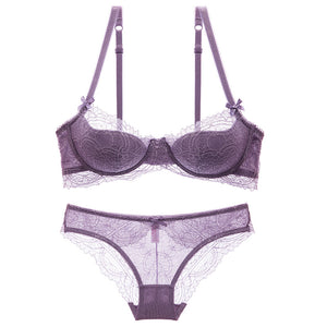 70C Bra set Buy More Big Discount 2019 NEW Lace Bow Lingerie Set 1/2 Cup Sexy Intimates Push Up Bra Set Underwear