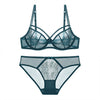 European Lace women Push Up Bra Sets transparent Bra And Panty French Romantic Intimate Underwear Set temptation girl bra