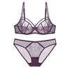 European Lace women Push Up Bra Sets transparent Bra And Panty French Romantic Intimate Underwear Set temptation girl bra