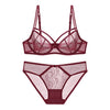 European Lace women Push Up Bra Sets transparent Bra And Panty French Romantic Intimate Underwear Set temptation girl bra