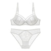 European Lace women Push Up Bra Sets transparent Bra And Panty French Romantic Intimate Underwear Set temptation girl bra