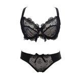 VS Brand New embroidery bras underwear women set plus size lingerie sexy C D cup Ultrathin transparent bra panties lace bra set