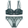 Breast Gather 3/4 Cup padding Bras Underwear women Straps Summer push-up bras with see-Through Panty Bra Set For Young Girls