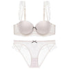 Breast Gather 3/4 Cup padding Bras Underwear women Straps Summer push-up bras with see-Through Panty Bra Set For Young Girls